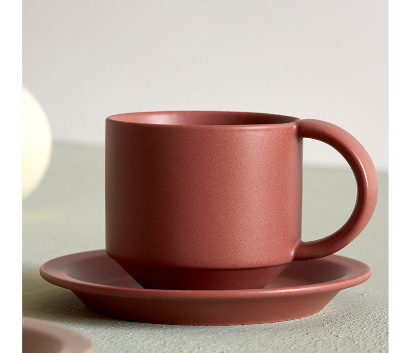 Velvet Ceramic Coffee Mug With Tray