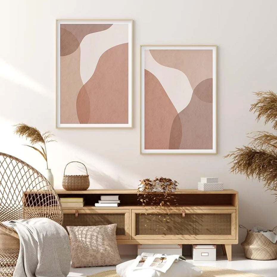 Abstract Beige Geometric Canvas