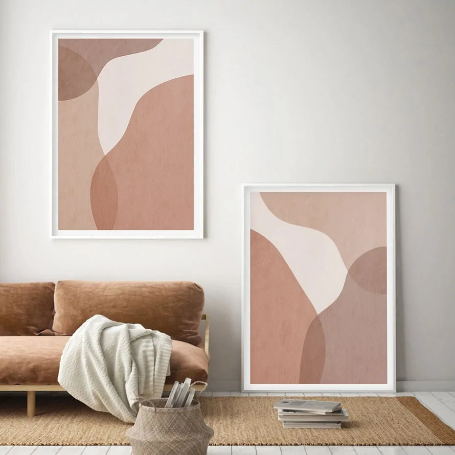 Abstract Beige Geometric Canvas