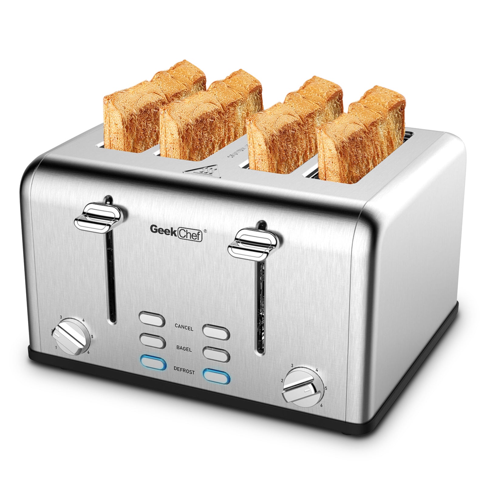 Geek Chef Toaster 4 Slice Stainless Steel