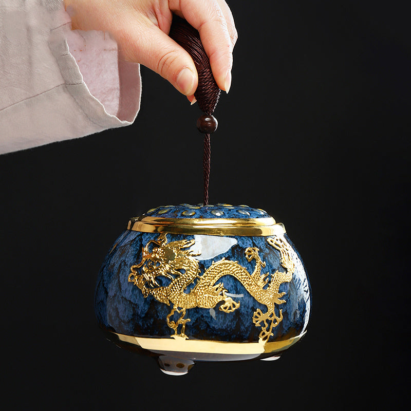 Golden Inlaid Jade Tea Pot