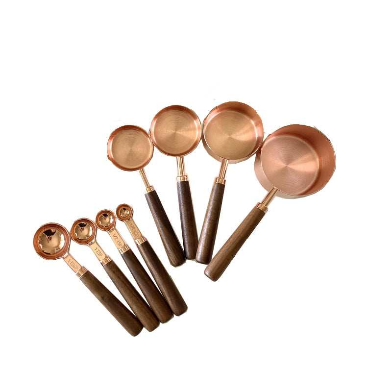 Stainless steel rose gold coffee measuring cup